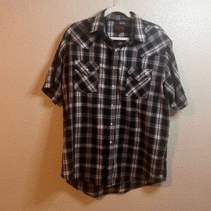 Plains Westernwear Plaid Pearl Snap Shirt Large